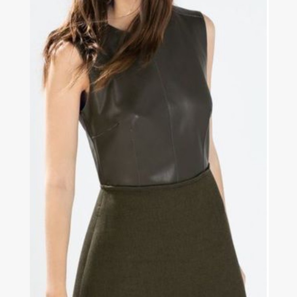 Zara Going Out Top army green